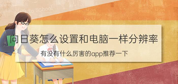 向日葵怎么设置和电脑一样分辨率 有没有什么厉害的app推荐一下？